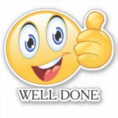 Thumbs Up Emoji Goed gedaan Glimlachend Gezicht Ge Sticker (Voorkant)