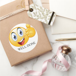 Thumbs Up Emoji Goed gedaan Happy Face Gepersonali Ronde Sticker