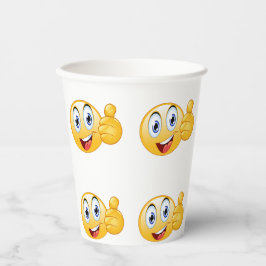 Thumbs Up Emoji Well Done Happy Smiling Face Papieren Bekers