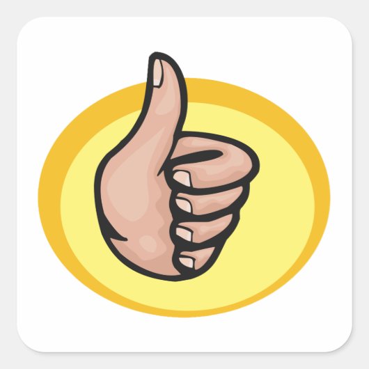 Thumbs Up Gesture Vierkante Sticker (Voorkant)