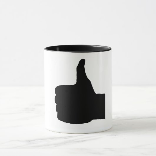 Thumbs Up Gesture, White Back Mok (Midden)