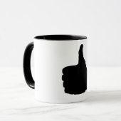 Thumbs Up Gesture, White Back Mok (Voorkant links)