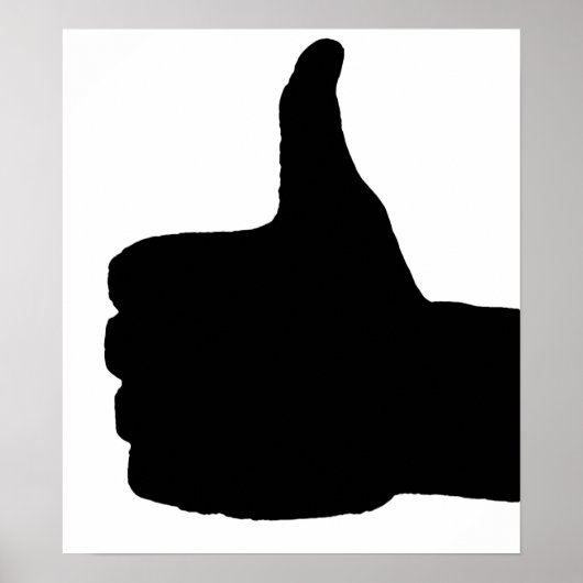 Thumbs Up Gesture, White Back Poster (Voorkant)