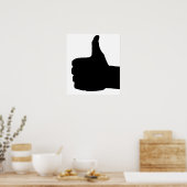 Thumbs Up Gesture, White Back Poster (Keuken)