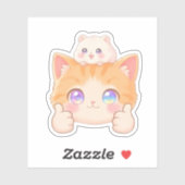 Thumbs Up Kitten & Hamster Sticker (Vel)