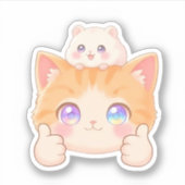 Thumbs Up Kitten & Hamster Sticker (Voorkant)