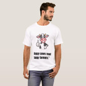 Thumbs Up Koe – Grappige Cartoon T-shirt (Voorkant volledig)
