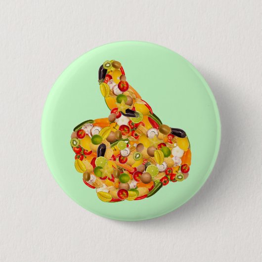 Thumbs up of fruits and vegetables ronde button 5,7 cm (Voorkant)