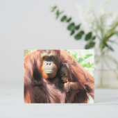 Thumbs Up Orangutan Mama en Baby Briefkaart (Staand voorkant)