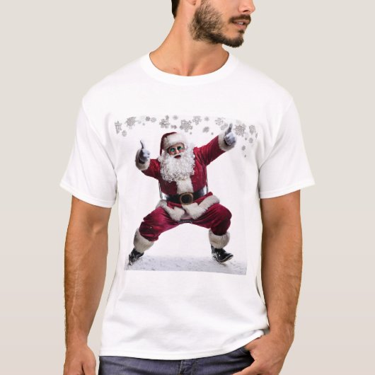 Thumbs-Up Santa – Festive Swagger in Shades T-shirt (Voorkant)