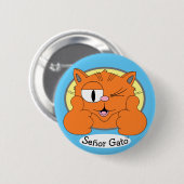 Thumbs up Señor Gato Winking Cartoon Cat Ronde Button 5,7 Cm (Voorkant /achterkant)