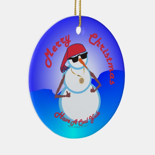 Thumbs Up Snowman Keramisch Ornament (Rechts)