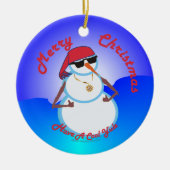 Thumbs Up Snowman Keramisch Ornament (Voorkant)