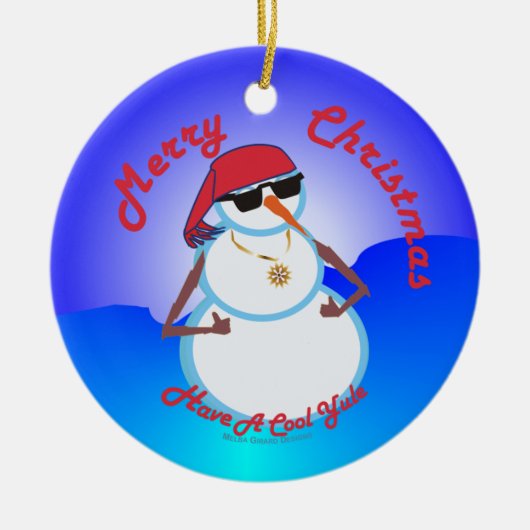 Thumbs Up Snowman Keramisch Ornament (Voorkant)