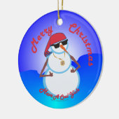 Thumbs Up Snowman Keramisch Ornament (Links)