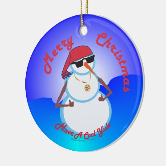 Thumbs Up Snowman Keramisch Ornament (Links)