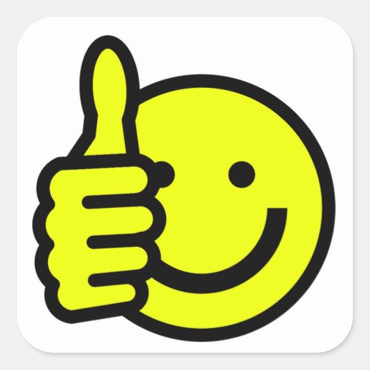 THUMBS UP VIERKANTE STICKER (Voorkant)