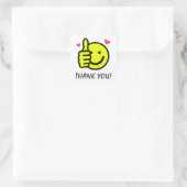 Thumbs Up Yellow Happy Smile Face Bedankt Vierkante Sticker (Tas)