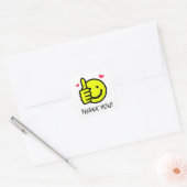 Thumbs Up Yellow Happy Smile Face Bedankt Vierkante Sticker (Envelop)