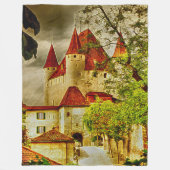 Thun Castle, Zwitserland Acrylkunst Fleece Deken (Voorkant)