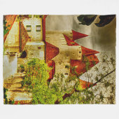 Thun Castle, Zwitserland Acrylkunst Fleece Deken (Voorkant (Horizontaal))