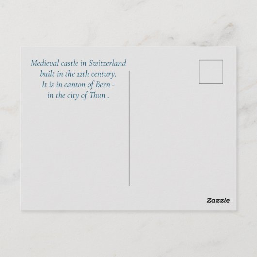 Thun castle — Zwitserland Briefkaart (Achterkant)