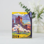 Thun, City, Castle en het meer, Zwitserland Briefkaart (Staand voorkant)