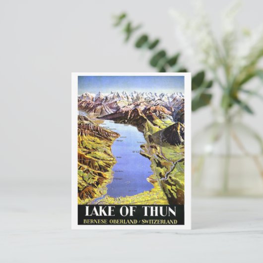 Thun-meer, Bernese Oberland, Zwitserland Briefkaart (Staand voorkant)