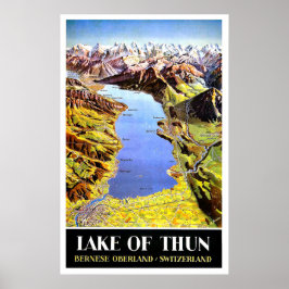 Thun-meer, Bernese Oberland, Zwitserland Poster