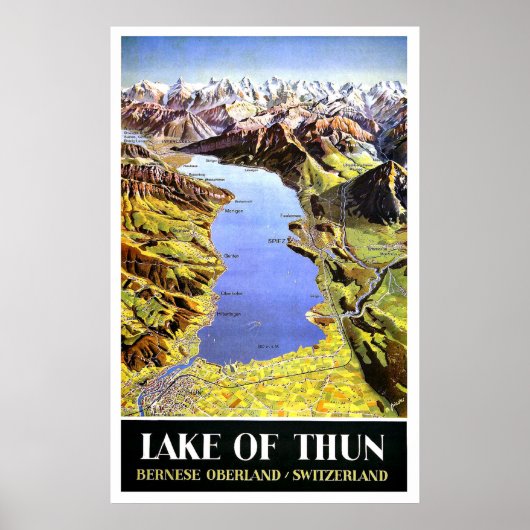 Thun-meer, Bernese Oberland, Zwitserland Poster (Voorkant)