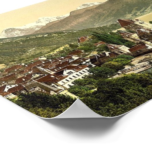 Thun, Oberhofen, Bernese Oberland, Zwitserse cla Poster (Hoek)