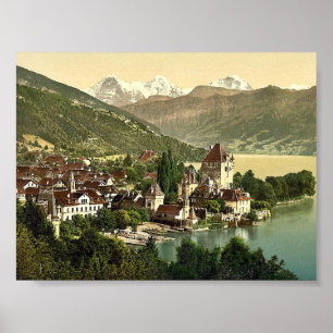 Thun, Oberhofen, Bernese Oberland, Zwitserse cla Poster