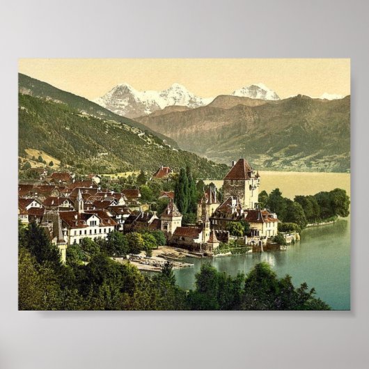 Thun, Oberhofen, Bernese Oberland, Zwitserse cla Poster (Voorkant)