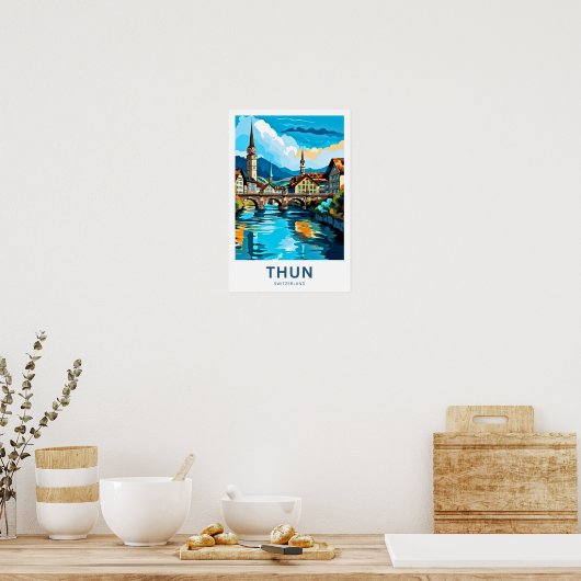 Thun Zwitserland Reisprint Poster (Keuken)