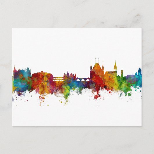 Thun Zwitserland Skyline Briefkaart (Voorkant)