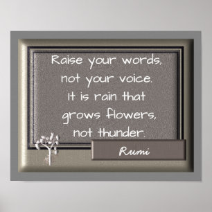 Thunder and Rain - Rumi quote - Kunstdruk Poster