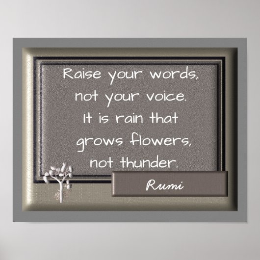 Thunder and Rain - Rumi quote - Kunstdruk Poster (Voorkant)