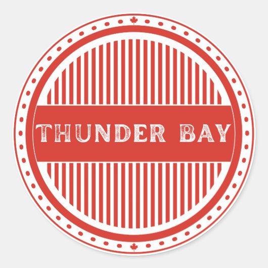 Thunder Bay City Pride Emblem – Canadian Identity Ronde Sticker (Voorkant)