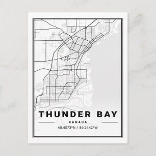 Thunder Bay Ontario Canada Travel City Map Poster Briefkaart
