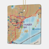 Thunder Bay op kaart Keramisch Ornament (Links)