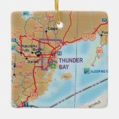 Thunder Bay op kaart Keramisch Ornament (Voorkant)