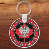 Thunder Bay Round Poolse Canadese leder Sleutelhanger (Voorkant)