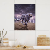 Thunder Cheetah Lightning Velocity Kunst Poster (Keuken)