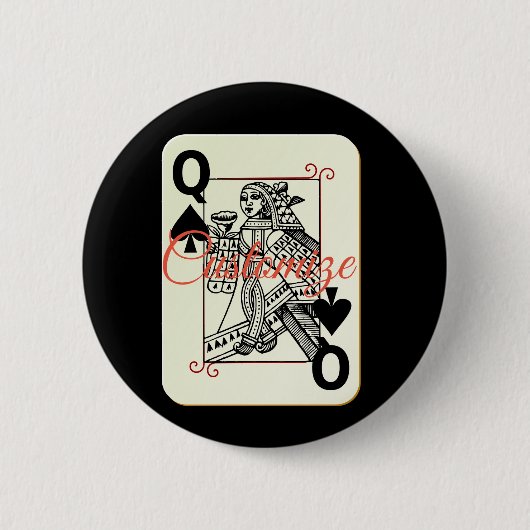 Thunder_Cove, symbool voor koningin van schoppen Ronde Button 5,7 Cm (Voorkant)