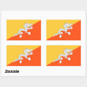 Thunder Dragon National Flag of Bhutan Rechthoekige Sticker (Vel)