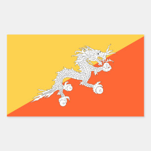 Thunder Dragon National Flag of Bhutan Rechthoekige Sticker