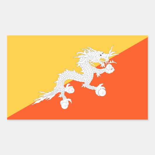 Thunder Dragon National Flag of Bhutan Rechthoekige Sticker (Voorkant)