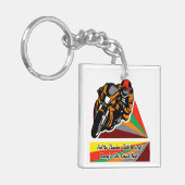 Thunder & Dust: Retro Race-sfeer Sleutelhanger (Voorkant Links)