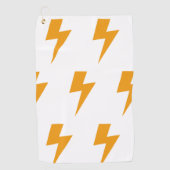 Thunder Energy Power Sign Yellow White Golfhanddoek (Voorkant)