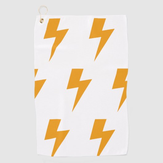 Thunder Energy Power Sign Yellow White Golfhanddoek (Voorkant)